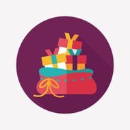 Christmas gift baskets flat icon with long shadow eps10 N18