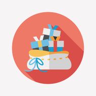 Christmas gift baskets flat icon with long shadow eps10 N19