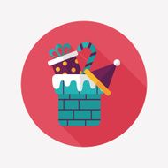 Christmas gift baskets flat icon with long shadow eps10 N21