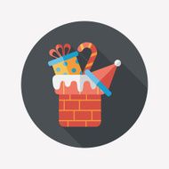 Christmas gift baskets flat icon with long shadow eps10 N22