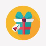 Christmas gift baskets flat icon with long shadow eps10 N27