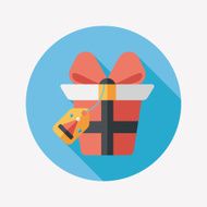 Christmas gift baskets flat icon with long shadow eps10 N28