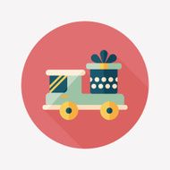 shopping cart flat icon with long shadow N12