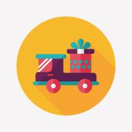 shopping cart flat icon with long shadow N13