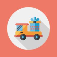 shopping cart flat icon with long shadow N14