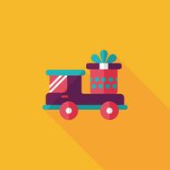 shopping cart flat icon with long shadow N16