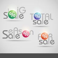 Colorful Vector Set Of Sale Icons