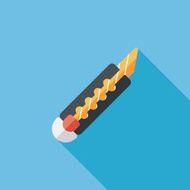 Utility knife flat icon with long shadow eps10 N3