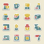 Home appliances color icons