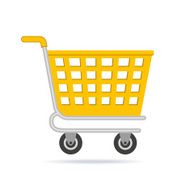 Empty Yellow Shopping Cart
