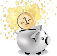 piggy bank and money vector illustration