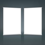Vector modern blank banners on blue background
