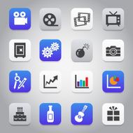 Flat and stylish design icon set N2