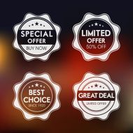Set of commercial sale stickers