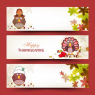 Happy Thanksgiving Day website header or banner set N2