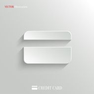Credit card icon - vector white app button