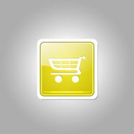 Shopping Square Vector Yellow Web Icon Button
