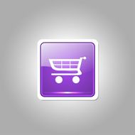 Shopping Sqaure Vector Purple Web Icon Button