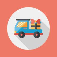 shopping cart flat icon with long shadow N25