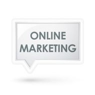 online marketing words on a speech bubble