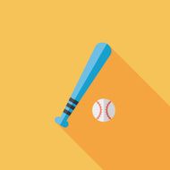 Baseball flat icon with long shadow eps10 N5