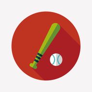 Baseball flat icon with long shadow eps10 N6
