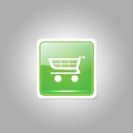 Shopping Rounded Rectangular Vector Green Web Icon Button