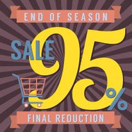 95 Percent End of Season Sale Vector Illustration