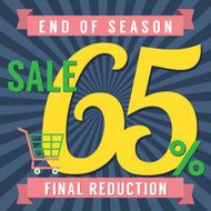 65 Percent End of Season Sale Vector Illustration