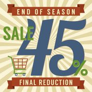 45 Percent End of Season Sale Vector Illustration