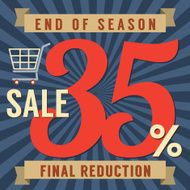 35 Percent End of Season Sale Vector Illustration