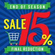 15 Percent End of Season Sale Vector Illustration
