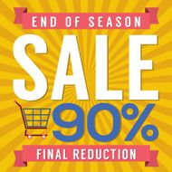 90 Percent End of Season Sale Vector Illustration