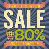 80 Percent End of Season Sale Vector Illustration