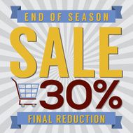 30 Percent End of Season Sale Vector Illustration