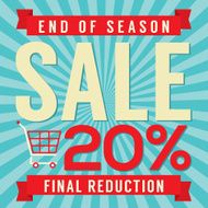 20 Percent End of Season Sale Vector Illustration