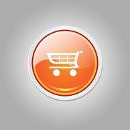 Shopping Circular Vector Orange Web Icon Button