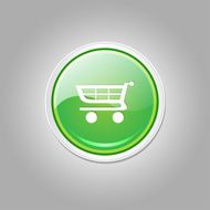 Shopping Circular Vector Green Web Icon Button N2