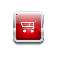 Shopping Rounded Rectangular Vector Red Web Icon Button