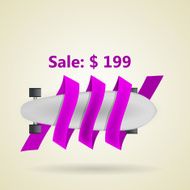 Ad layout for gray longboard with price