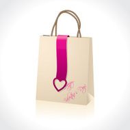 Shopping bag with valentine heart