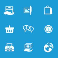 Shopping icon set vector