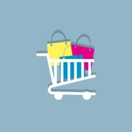 shopping carts flat icon vector illustration eps10