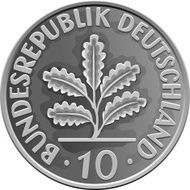 vector Germany Money silver coin with Oak Leaves
