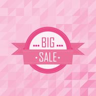 Big sales badge on mosaic pattern background