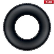 Side view of Realistic rubber tire symbol Vector Illustration