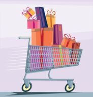 Shopping cart with goods