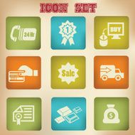 Shopping vintage icons vector