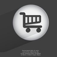 basket Flat modern web button with long shadow and space N2