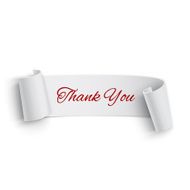 Realistic detailed thank you curved paper banner